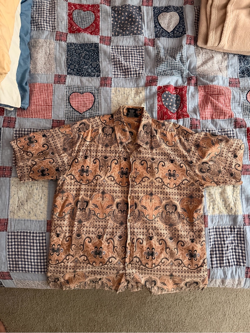 Fresh Groove Pink/Multi Patterned Button Shirt